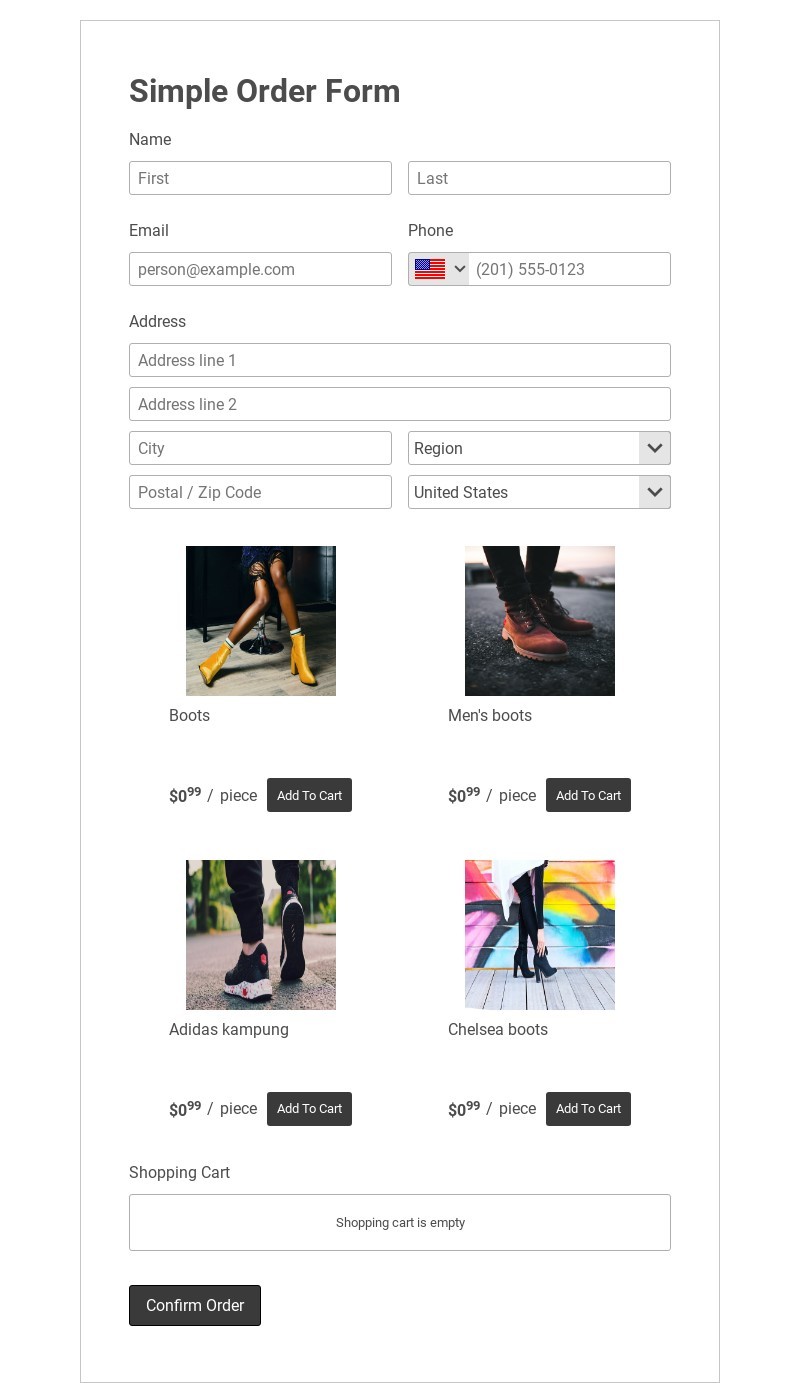 Simple Order Form